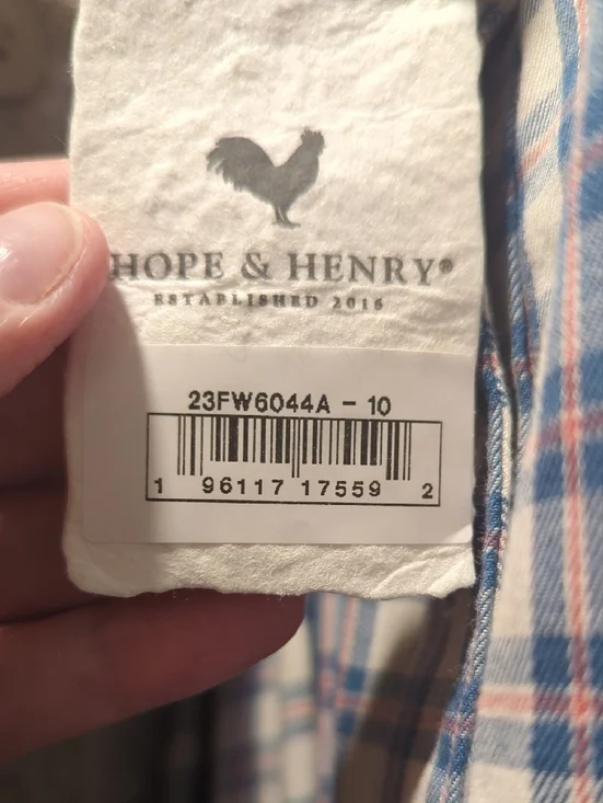 Hope & Henry Blue and White Plaid Midi Dress - Picture 4 of 4